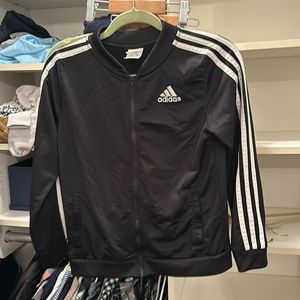 Adidas three stripe jacket size XL 14 to 16 zipper pockets